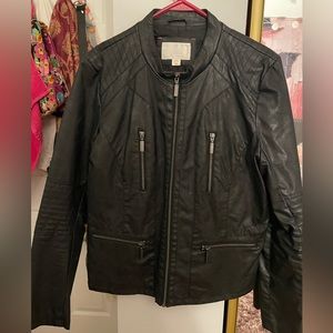 Black faux leather jacket